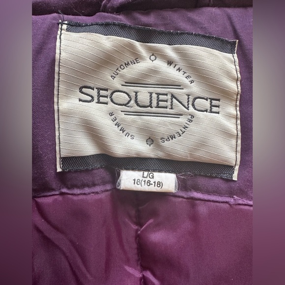 Vintage Women's Sequence Purple Faux Fur Hooded Jacket Coat L XL - Picture 9 of 9